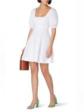 STAUD Square Neck Mini Dress | Chic A-Line | Minimalist Classic